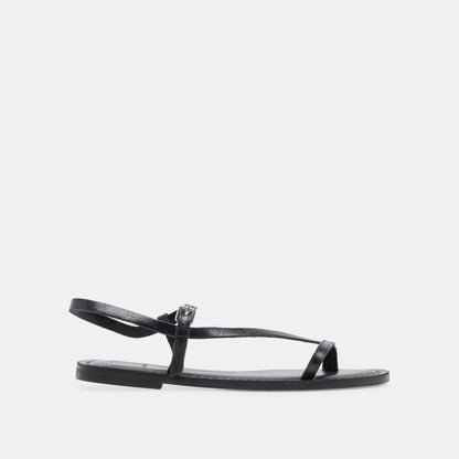 Dolce Vita WANDRE SANDALS NOIR EMBOSSED LEATHER