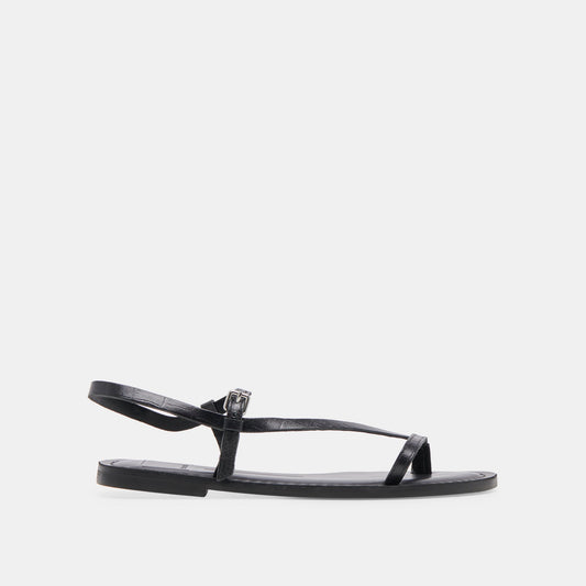 Dolce Vita WANDRE SANDALS NOIR EMBOSSED LEATHER
