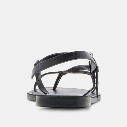 Dolce Vita WANDRE SANDALS NOIR EMBOSSED LEATHER