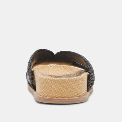 Dolce Vita SELDA WIDE SANDALS ONYX RAFFIA