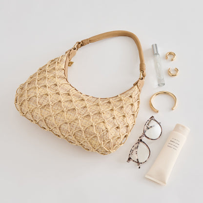 Dolce Vita POSITANO SHOULDER BAG NATURAL RAFFIA