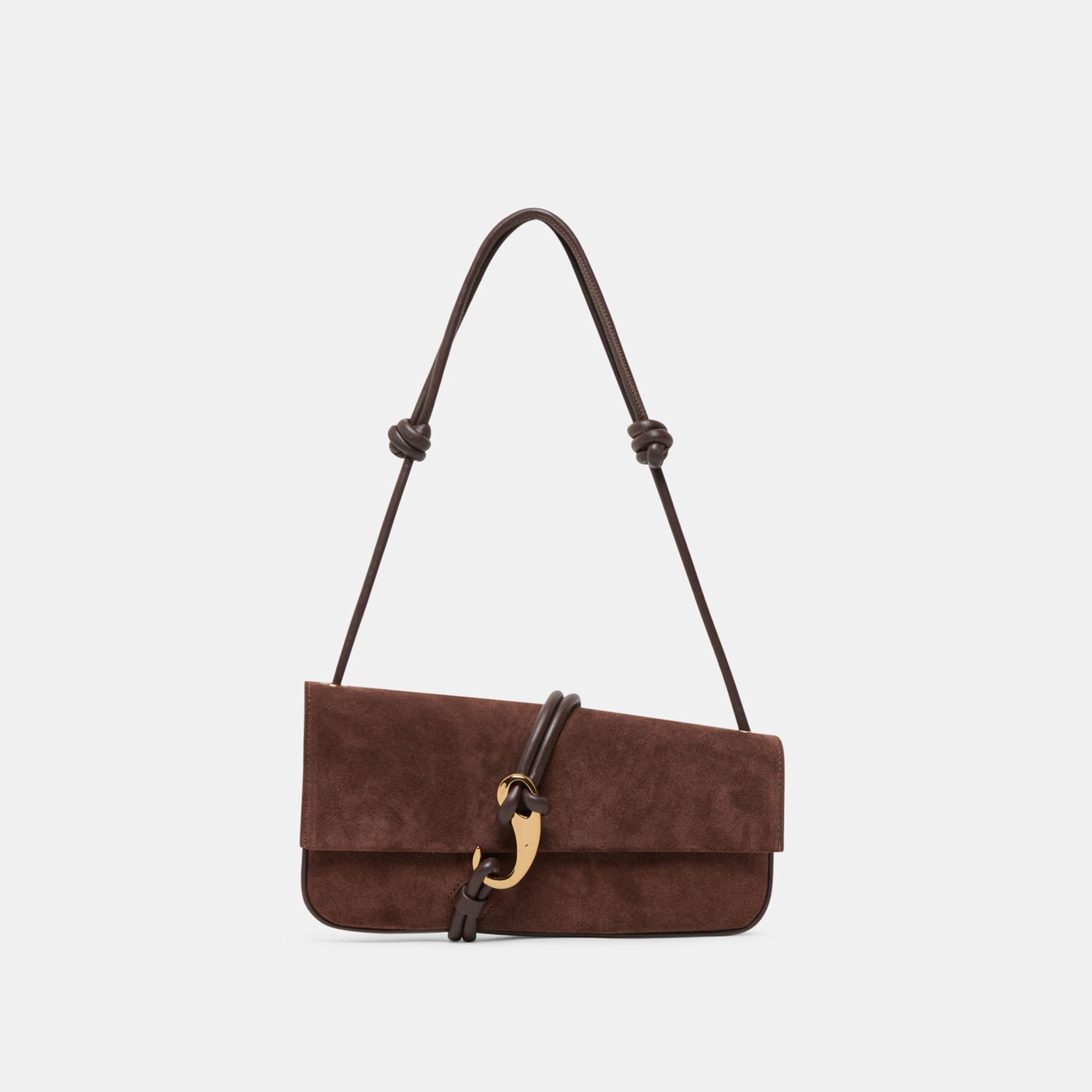 Dolce Vita Alice Chocolate Suede Shoulder Bag