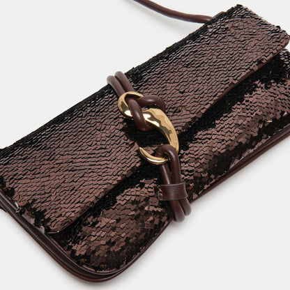 Dolce Vita ALICE SHOULDER BAG BROWN SEQUIN STELLA