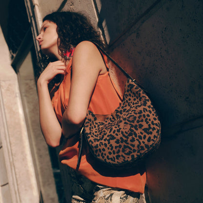 Dolce Vita Bree Leopard Suede Shoulder Bag