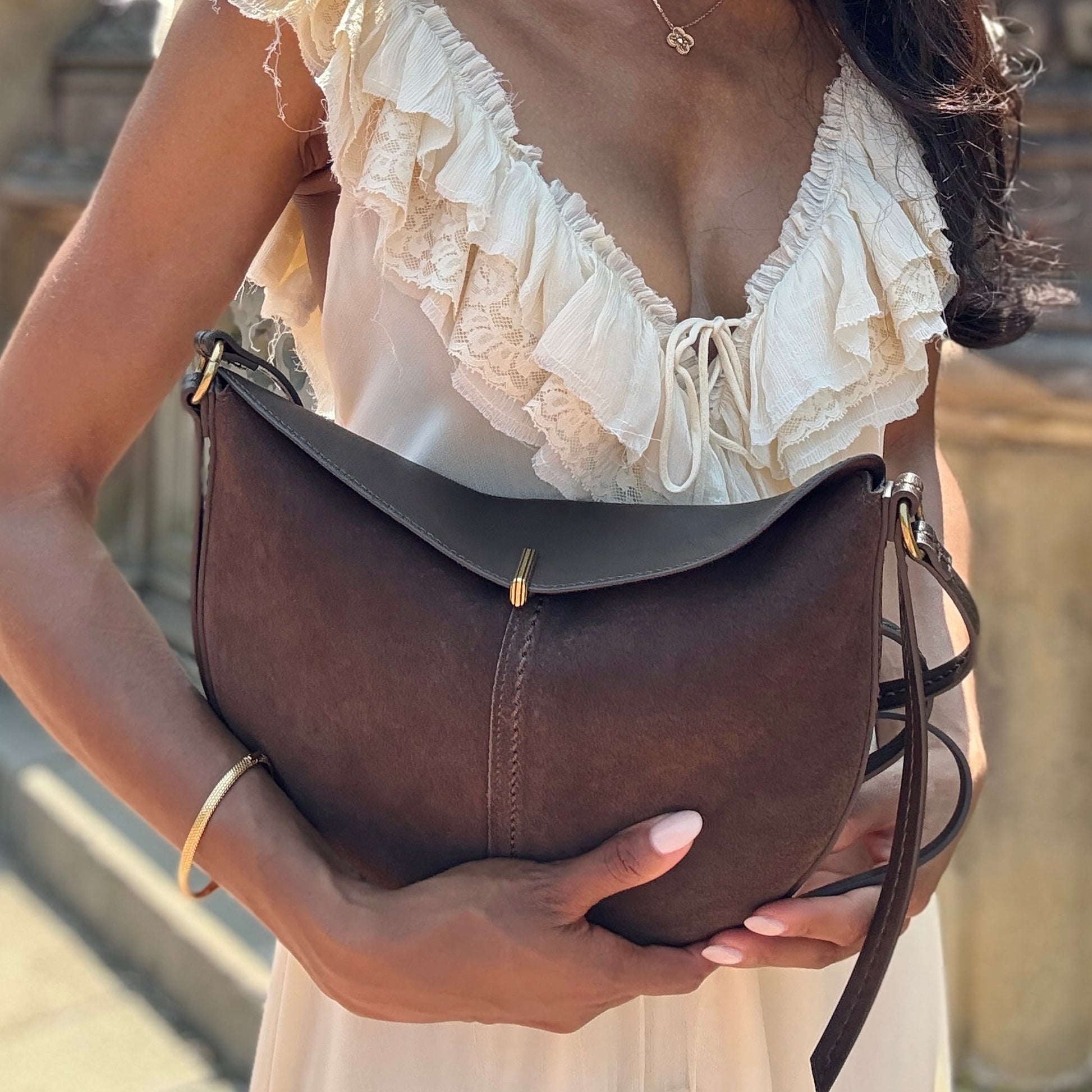 Dolce Vita Bennett Espresso Suede Crossbody