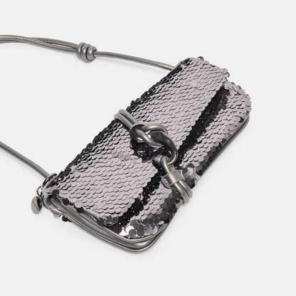 Dolce Vita Alice Gunmetal Sequin Shoulder Bag
