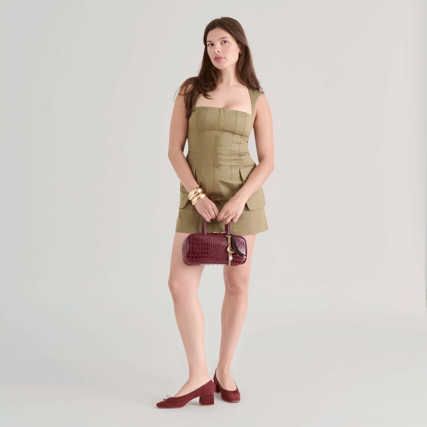 Dolce Vita Flyn Burgundy Croco Stella Handbag