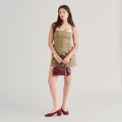 Dolce Vita Flyn Burgundy Croco Stella Handbag