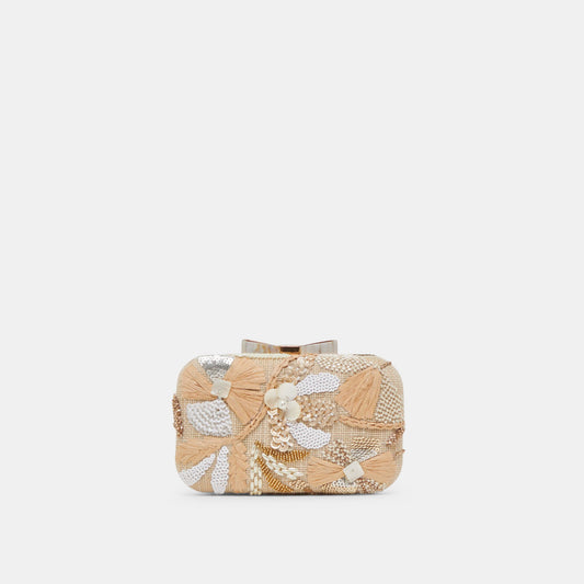 Dolce Vita DAISY CLUTCH NATURAL MULTI BEADED