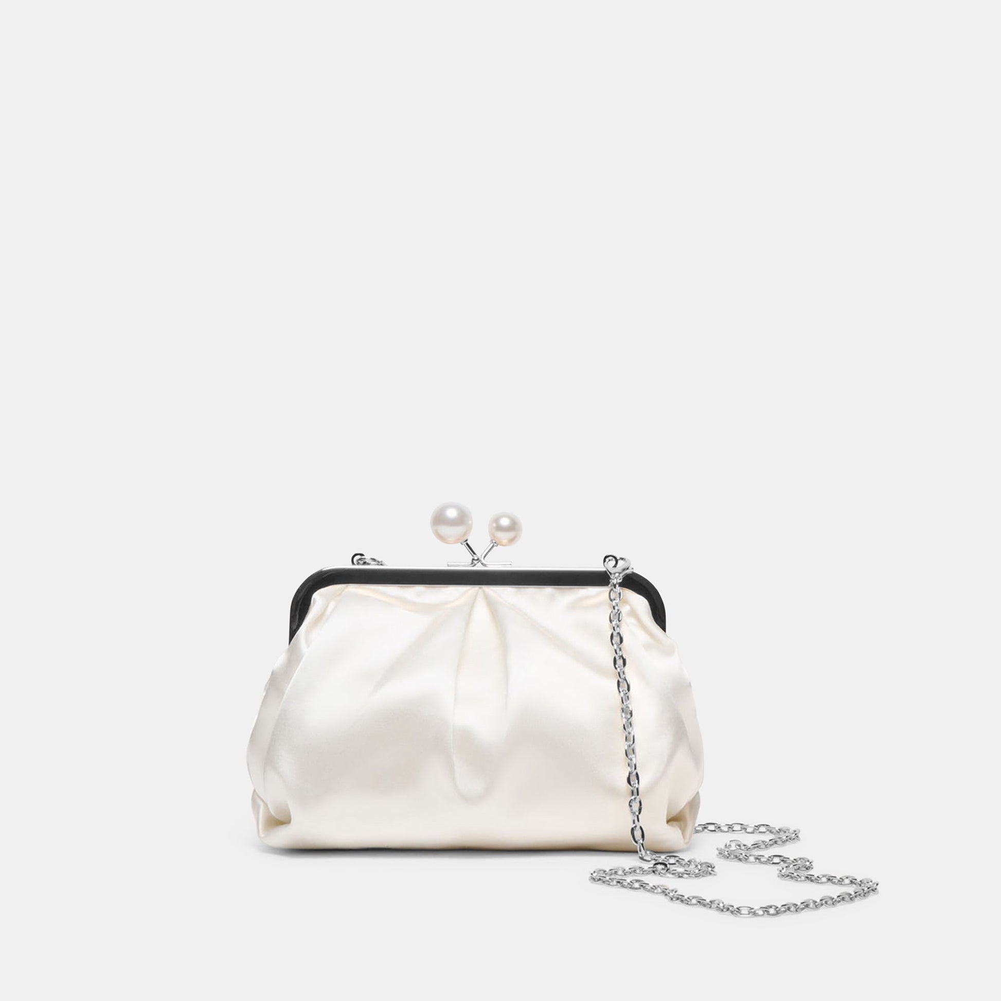 Dolce Vita Kendall White Satin Clutch