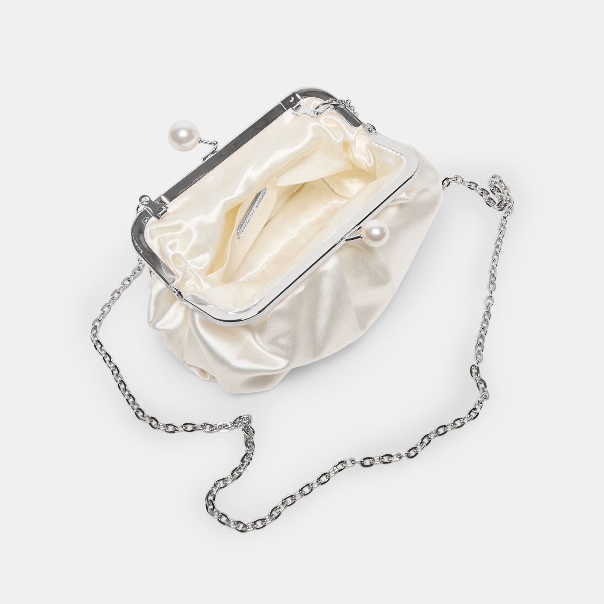 Dolce Vita Kendall White Satin Clutch
