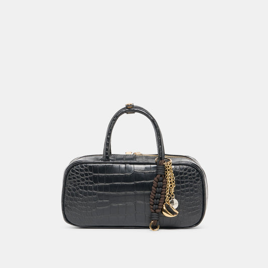 Dolce Vita Flyn Black Croco Stella Handbag