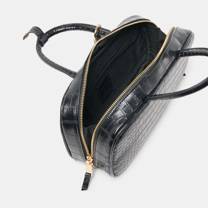 Dolce Vita Flyn Black Croco Stella Handbag