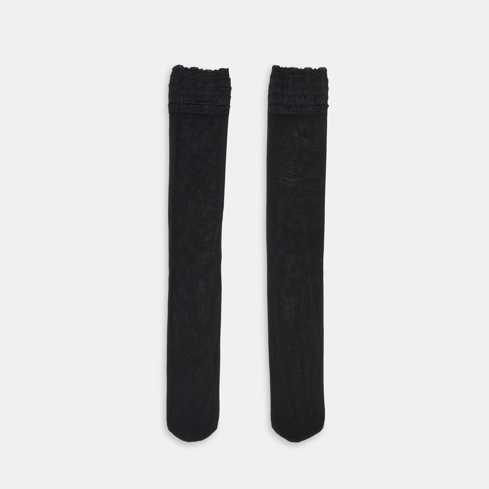 Dolce Vita Ruffle Black Sheer Knee High Socks