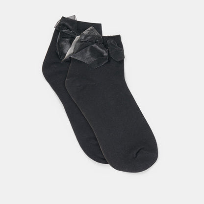 Dolce Vita Bow Black Anklet Socks