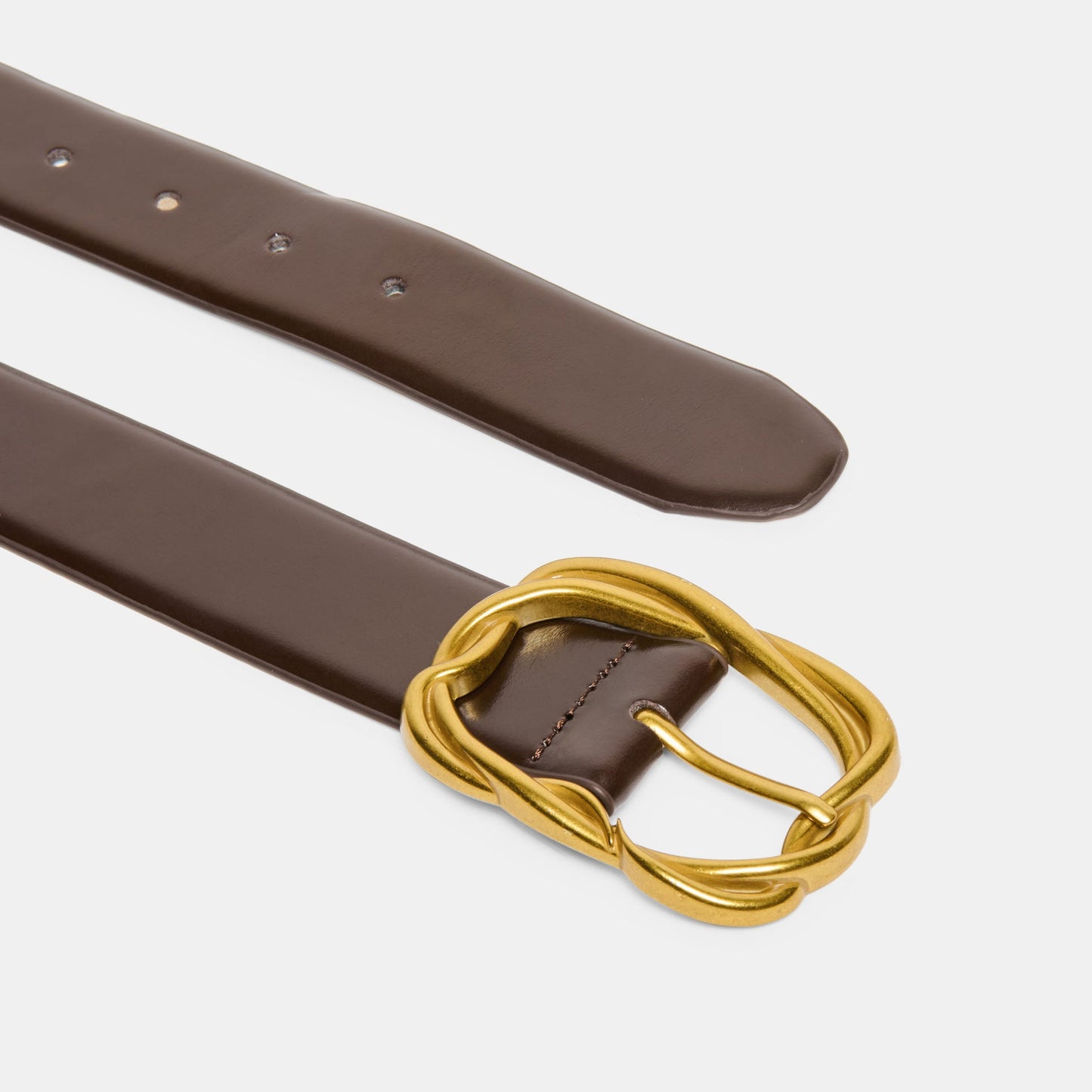Dolce Vita Braided Mahogany Gold Buckle Belt