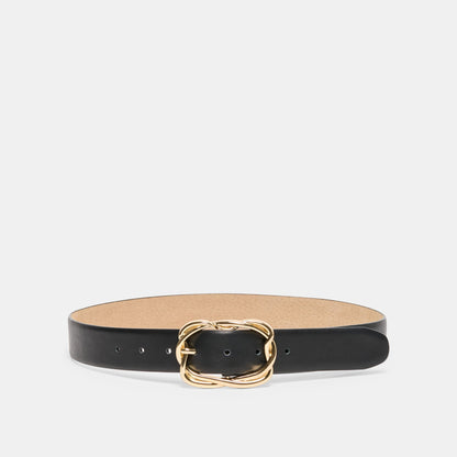 Dolce Vita Braided Black Gold Buckle Belt