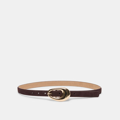 Dolce Vita Organic Oval Mahogany Gold Buckle Belt