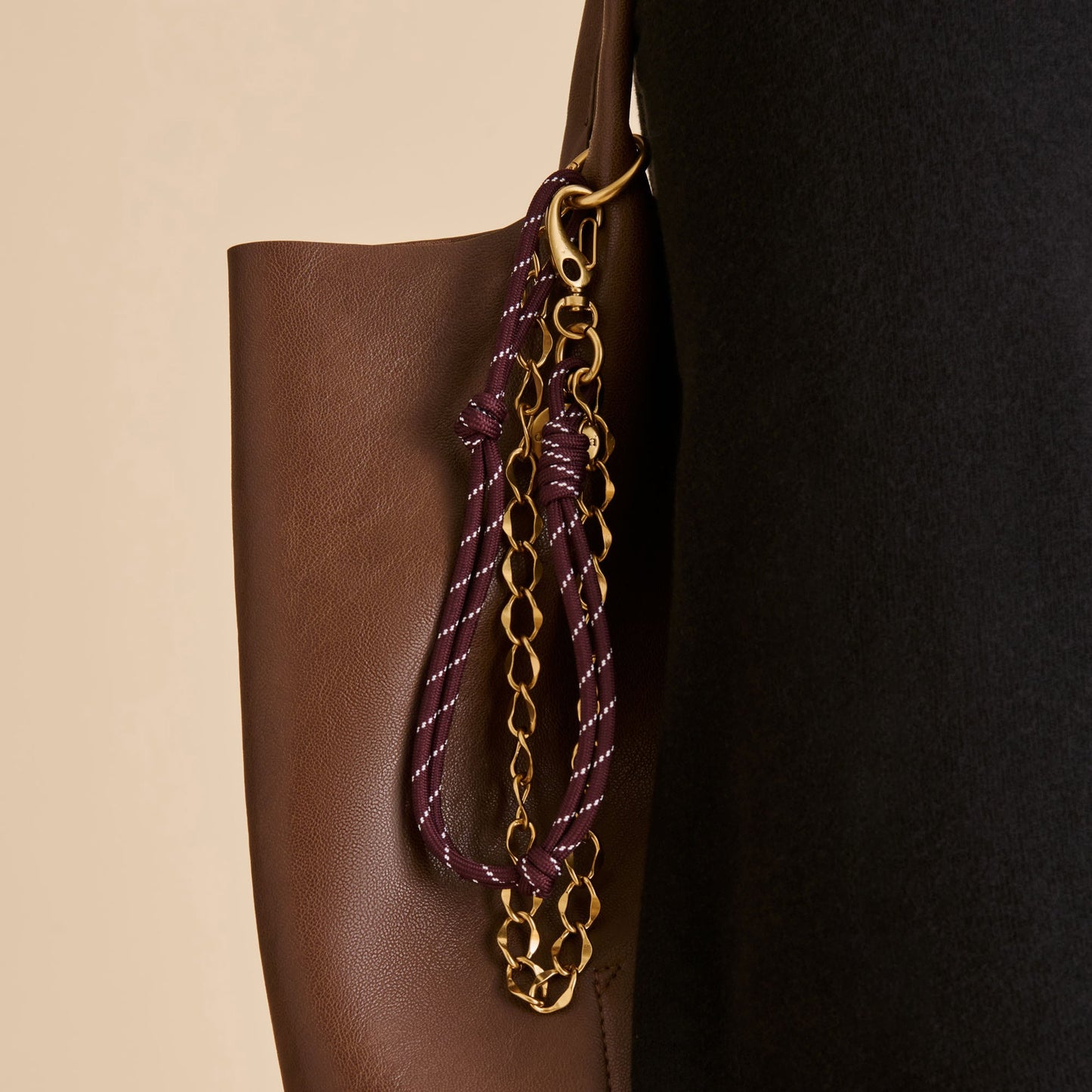 Dolce Vita Rope + Chain Burgundy Multi Bag Charm
