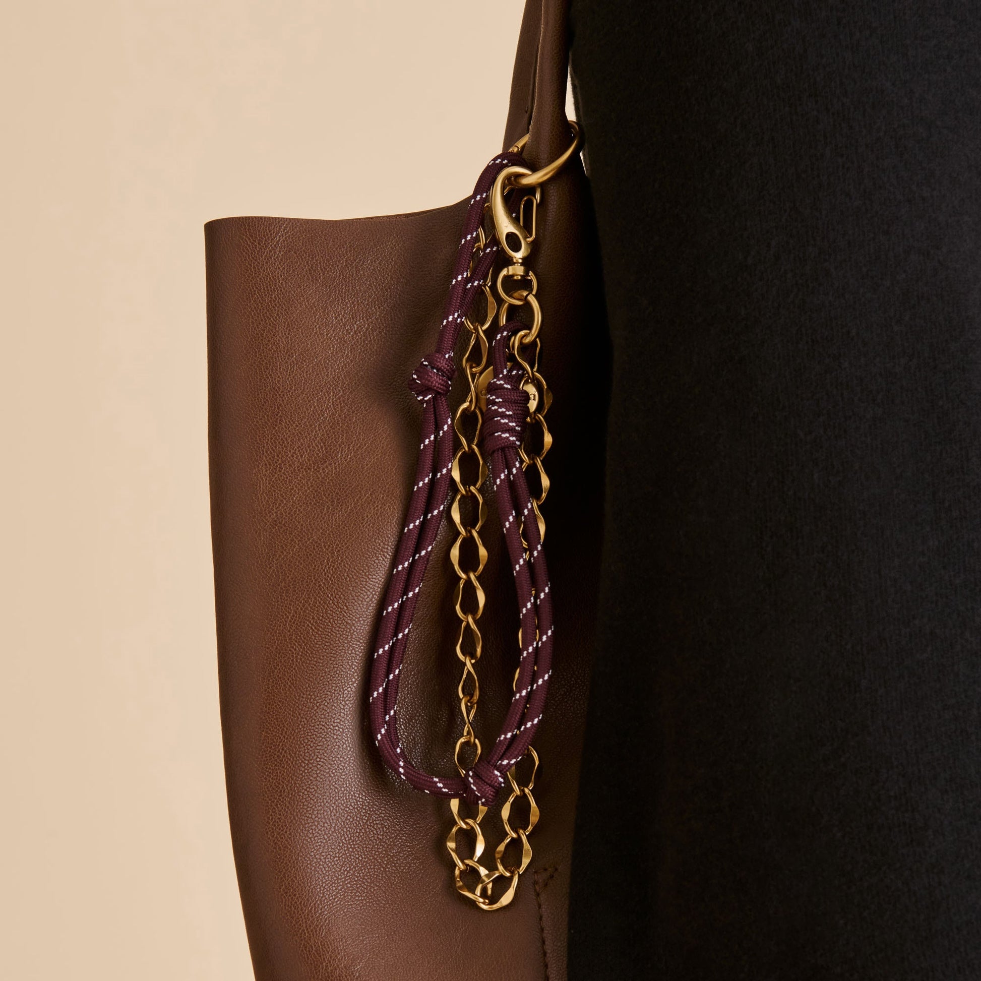 Dolce Vita Rope + Chain Burgundy Multi Bag Charm
