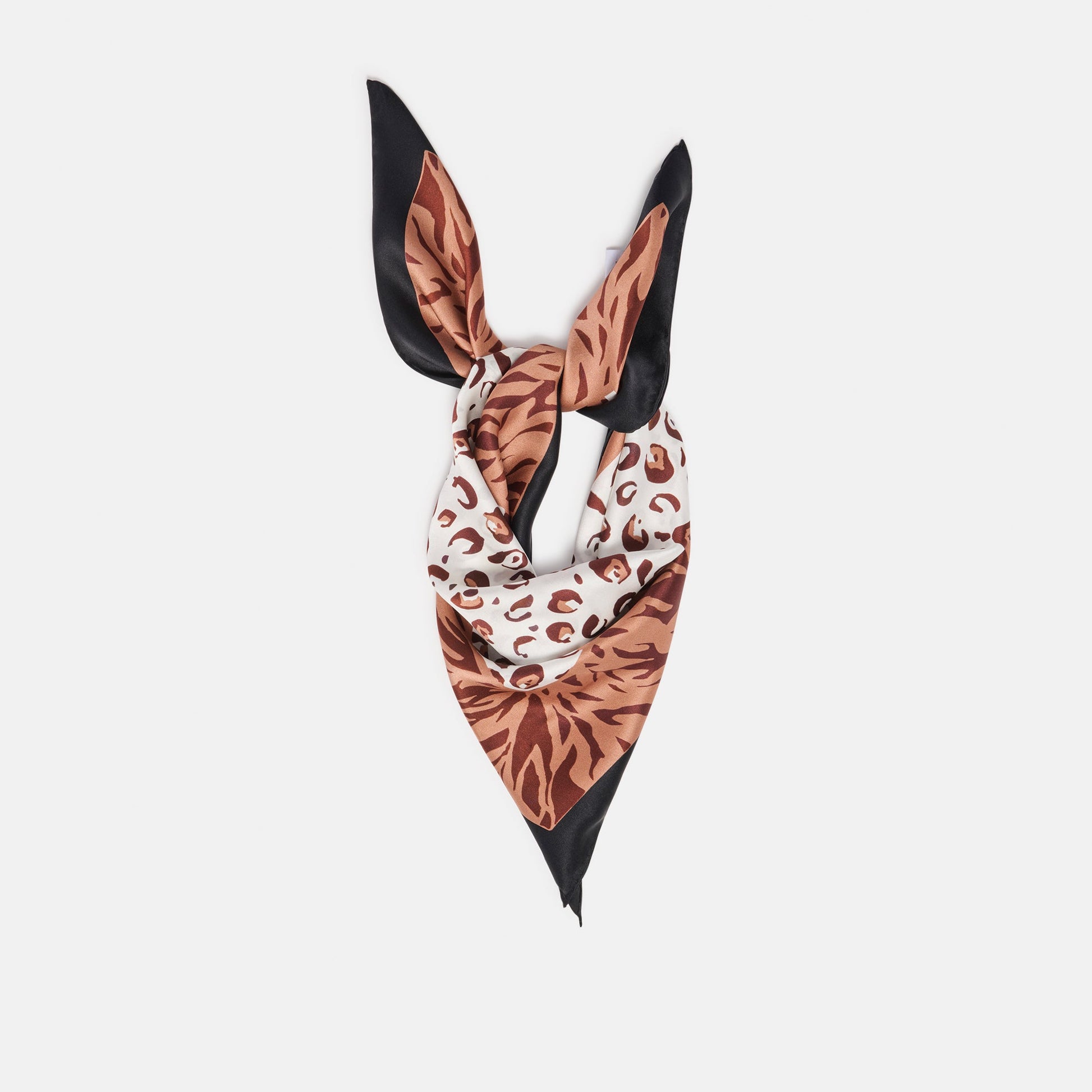 Dolce Vita Animal Print Brown Multi Silk Scarf