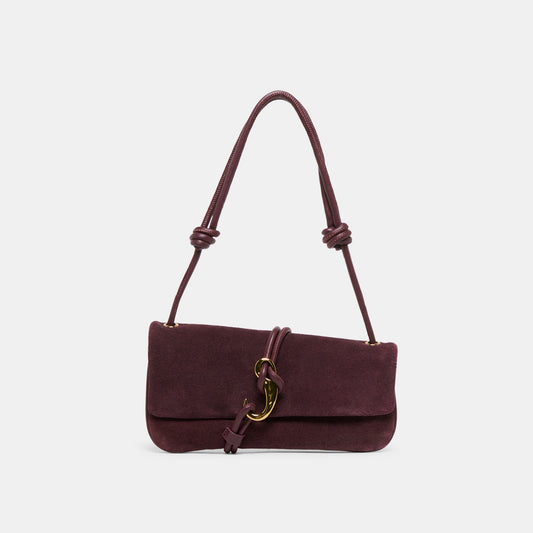Dolce Vita Alice Burgundy Suede Shoulder Bag