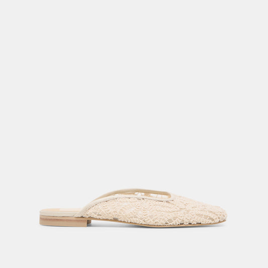 Dolce Vita Aubrie Ivory Macrame Mesh Flats