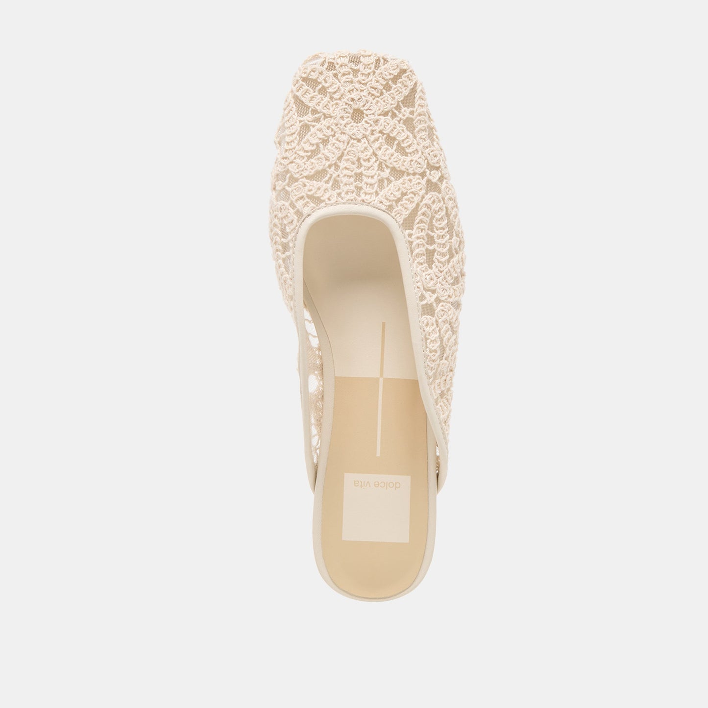 Dolce Vita Aubrie Ivory Macrame Mesh Flats