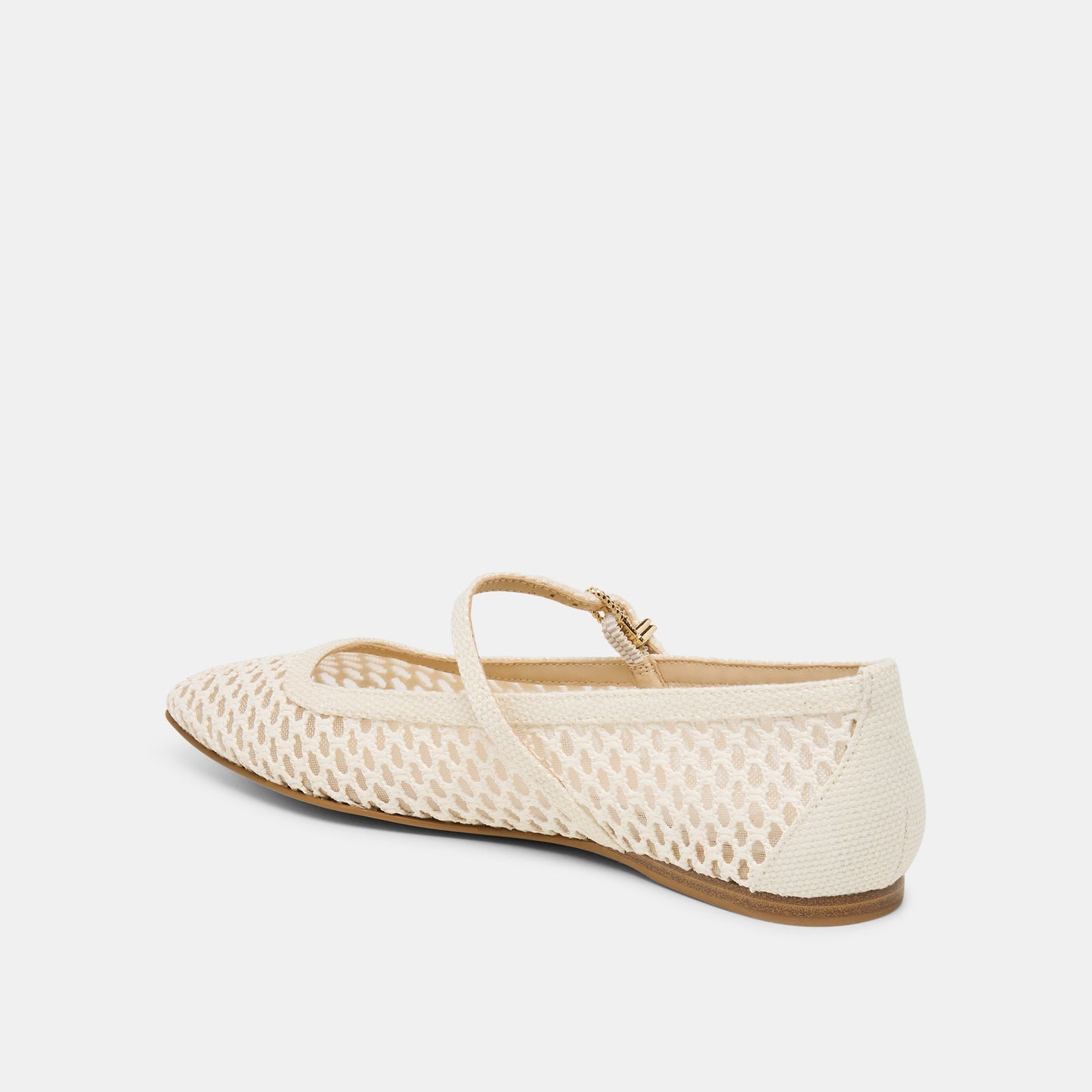 Dolce Vita Reyes White Woven Raffia Ballet Flats