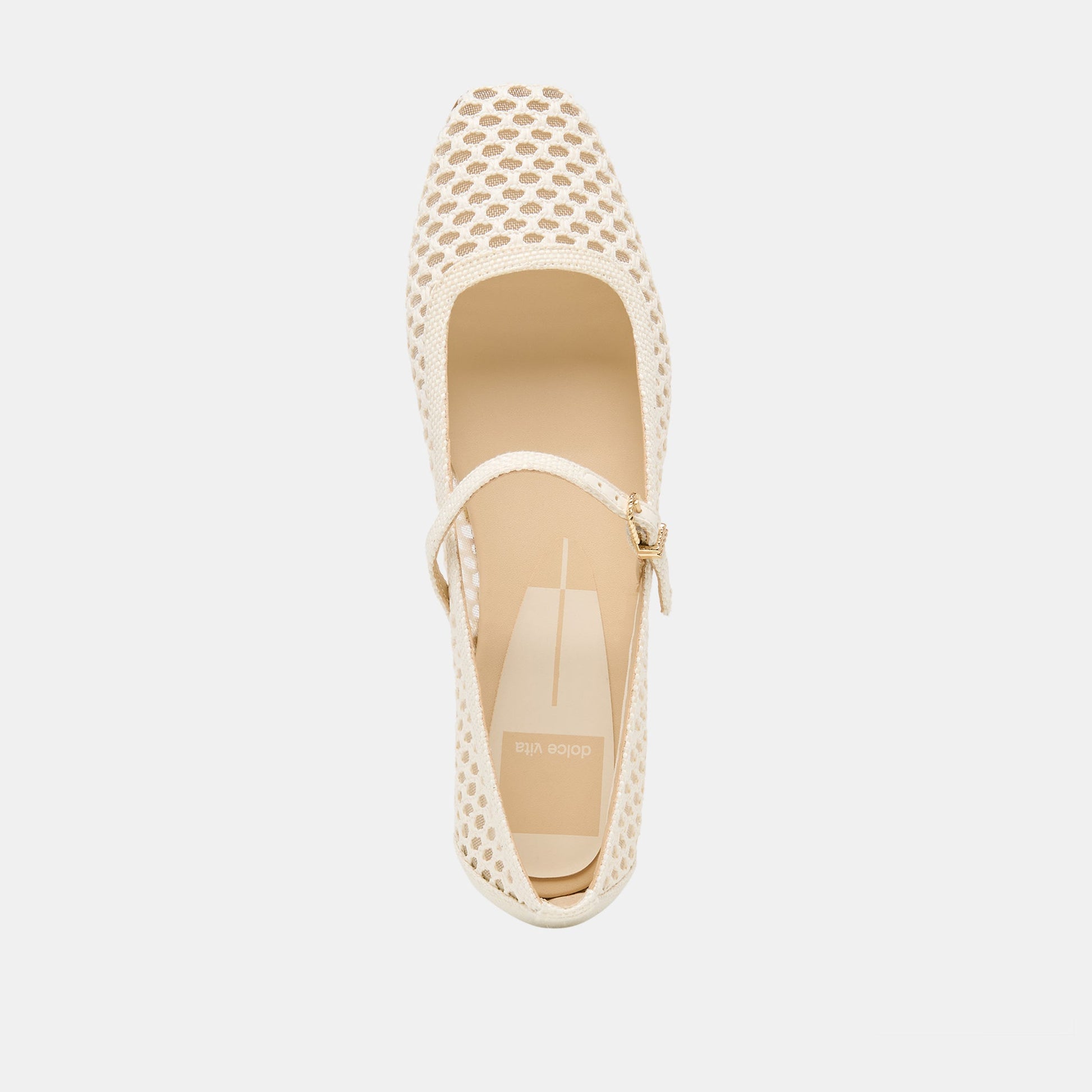 Dolce Vita Reyes White Woven Raffia Ballet Flats