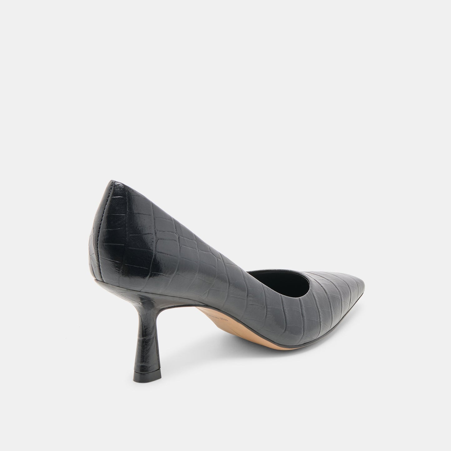 Dolce Vita Briona Noir Croco Embossed Leather Heels